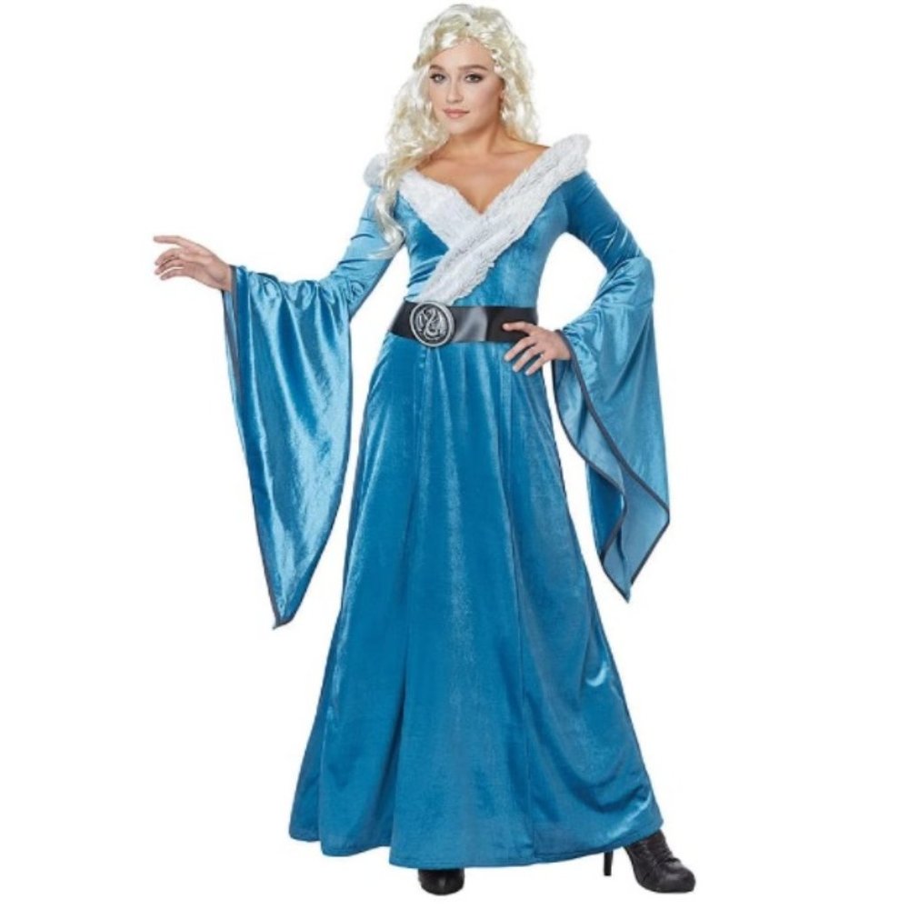 Womens Medieval Dragon Maiden Halloween Costume Size Large 10/12 Gown NWT
